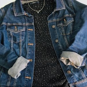 Zara Knit Sequin Top Black Long Sleeve Blouse Med